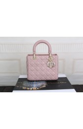 Dior 99002 original leather handbag pink HV03208yC28
