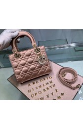 Dior Lady Original Silk Pink Bag 2369 Diamond Gold HV10898oK58