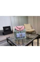 Fake 1:1 Chanel backpack Grained Calfskin & Gold-Tone Metal AS1371 blue&pink&green HV01187YK70