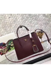Fake Best Prada saffiano lux tote original leather bag bn2756 burgundy&gray HV00371Nk59