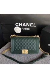 Fake Boy Chanel Flap Bag Original Caviar Leather 67086 Blackish green Gold Buckle HV10364tu77