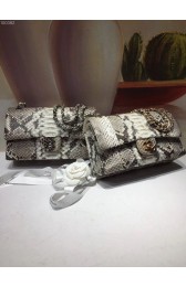 Fake Chanel Classic Handbag Python & Gold-Tone Metal A01112 Grey HV10328Sq37