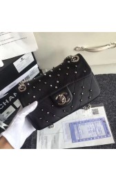 Fake Chanel flap bag Shearling Lambskin & Ruthenium-Finish Metal Y83868 black HV02334tu77