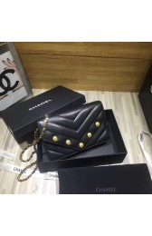 Fake Chanel Original Lambskin & Gold-Tone Metal C33814 black HV00591Qv16