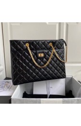 Fake Chanel Original Lather Shopping bag AS6611 black HV00225pE71