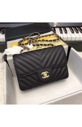 Fake Chanel Small Classic Handbag Grained Calfskin & Gold-Tone Metal A69900 black HV10697bz90