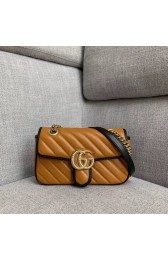Fake Gucci GG Marmont small shoulder bag 446744 Cognac diagonal HV00915uQ71