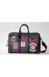 Fake Gucci Night Courrier soft GG Supreme carry-on duffle 474131 black HV10024Iw51