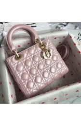 Fake LADY DIOR LAMBSKIN BAG CAL44550 pearly-lustre pink HV01800RY48