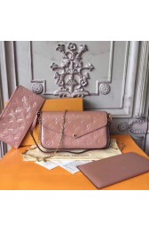 Fake Louis Vuitton Original Monogram Vernis Felicie Chain Wallet 61276 pink HV10725uQ71