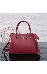 Fake Prada Calfskin Leather Tote Bag 0902 red HV05291Qv16