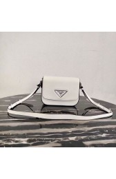 Fake Prada Saffiano leather mini shoulder bag 2BD249 white HV07043Sq37