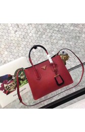 Fake Prada saffiano lux tote original leather bag bn2756 red&black HV01248Sq37