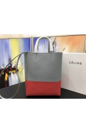 Fashion Celine CABAS Tote Bag 3365 Gray with red HV01784Of26