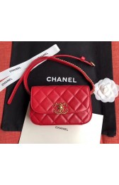 Fashion Chanel Original Sheepskin Leather Belt Bag Red 33866 Gold HV10536wc24