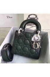 Fashion Dior Original Sheepskin Leather tote Bag M673 Blackish green HV01419Of26