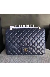 First-class Quality Chanel Maxi Quilted Classic Flap Bag original Sheepskin CF 58601 blue Gold chain HV00466VJ28