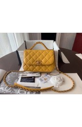 First-class Quality Chanel Shoulder Bag Original Leather Yellow 63593 Gold HV07158fm32