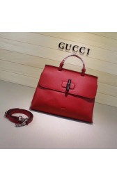 Gucci Bamboo Daily Leather Top Handle Bag 392013 red HV11210DO87
