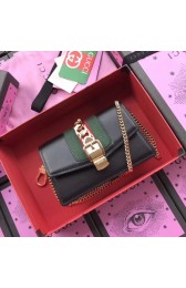 Gucci Calfskin Leather mini Shoulder Bag 494646 Black HV09199dV68