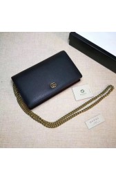 Gucci Calfskin Leather mini Shoulder Bag 497985 black HV04541Yr55