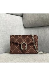 Gucci Dionysus GG velvet mini chain wallet 401231 brown HV10439vj67