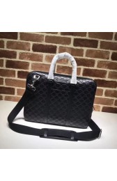 Gucci GG Calfskin Leather briefcase 451169 black HV02113yC28