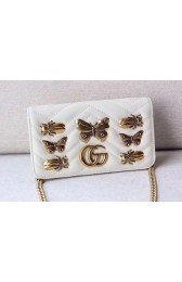 Gucci GG cicada Mini Shoulder Bag 488426 white HV06617vX95