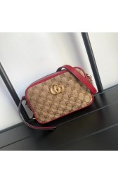 Gucci GG Marmont canvas mini Bag 448065 red HV07409Av26