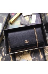Gucci GG Marmont leather chain wallet 546585 black HV00012Tk78