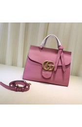 Gucci GG Marmont Leather Top Handle Bag 421890 Pink HV00803Ea63
