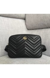 Gucci GG Marmont matelasse belt bag 523380 Black HV00896wv88