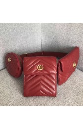 Gucci GG Marmont matelasse belt bag 524597 red HV10794Ag46