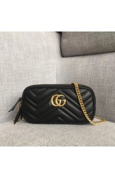 Gucci GG Marmont mini chain bag 546581 black HV08592ER88