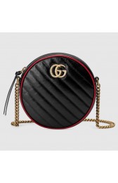 Gucci GG Marmont mini round shoulder bag 550154 black HV00403Hn31