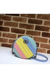 Gucci GG Marmont mini round shoulder bag 550154 Multicolored pastel HV08883LG44