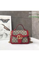 Gucci GG Marmont mini top handle bag 547260 red HV03568Oj66