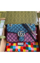 Gucci GG Marmont multicolor small shoulder bag 443497 Pink&blue&green&red HV08502Gm74