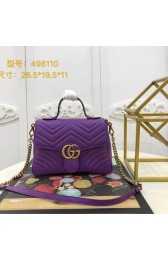 Gucci GG Marmont original clafskin small top handle bag 498110 Purple HV08059sf78