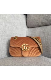 Gucci GG Marmont velvet mini bag 446744 brown HV09356uk46