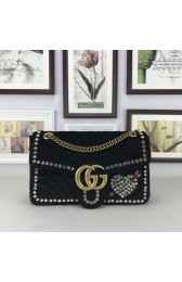 Gucci GG marmont velvet shoulder bag 443496 black HV10831dX32