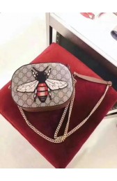 Gucci GG Supreme mini Chain Bag honeybee A409535 brown HV07150RX32
