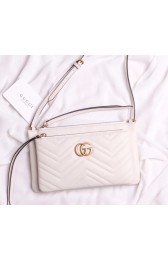 Gucci Laminated leather small shoulder bag 453878 white HV00655uT54