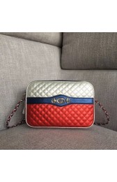 Gucci Laminated leather small shoulder bag 541061 red&silver HV01849Wi77