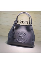 Gucci Leather Shoulder Bag 282309 gray HV00702Nw52