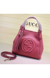 Gucci Leather Shoulder Bag 336751 watermelon red HV09917Rk60