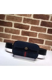 Gucci Nubuck leather belt bag 519308 Royal Blue&black HV05884hc46