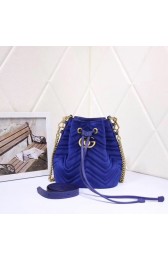 Gucci Ophidia GG bucket bag velvet 525081 blue HV07618fH28