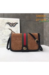 Gucci Ophidia GG Supreme small suede shoulder bag 548304 brown HV09972Ri95