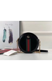 Gucci Ophidia mini round shoulder bag 550618 Black suede HV03930Va47